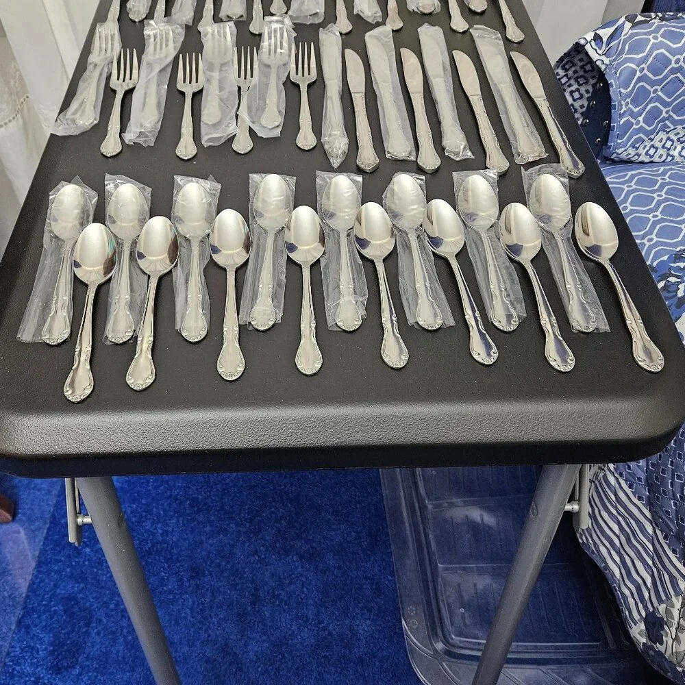 Stainless Steel Korea Flatware - 48 pcs. NWOT (Vintage 1970's)